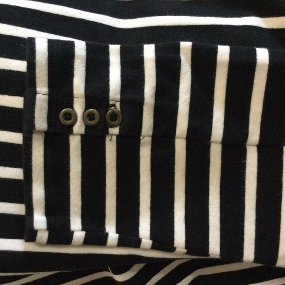 OLD NAVY Women's KNIT DRESS BLACK & WHITE STRIPED 3/4 BUTTON DETAIL SLEEVE XL - Picture 4 of 10